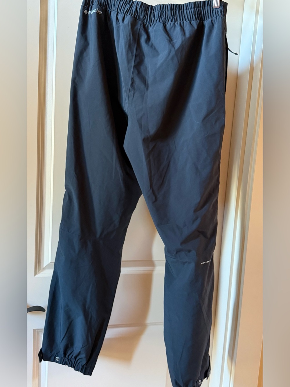 Men's Omni-Tech Black Waterproof Outdoor Pants,Side leg zippered Gorpcore Hiking